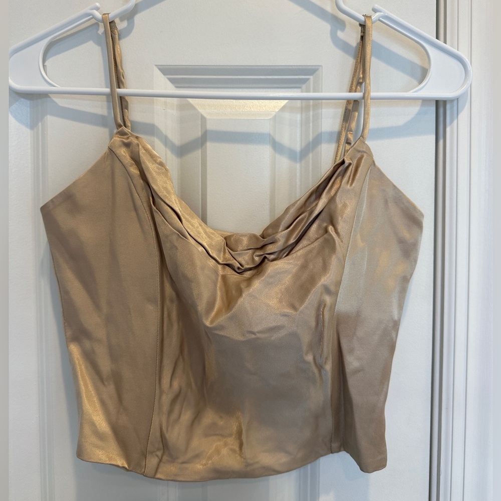 Zara Champagne Satin Camisole